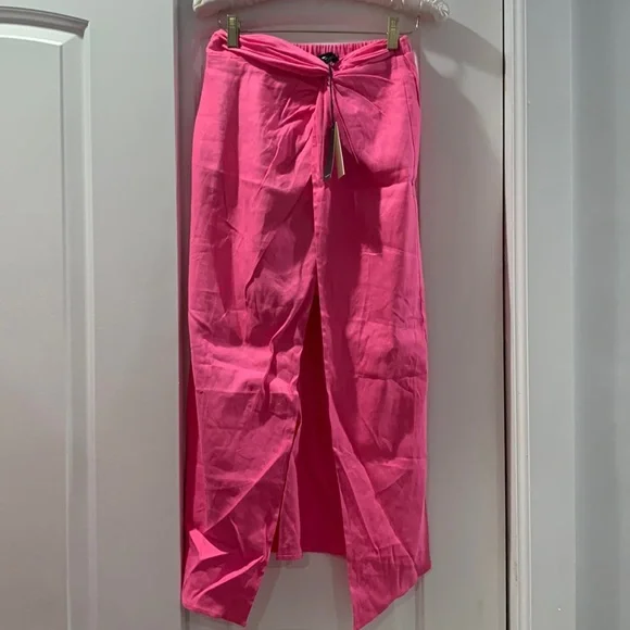 NWT Monrow Side Gathered Midi Skirt - Picture 6 of 12